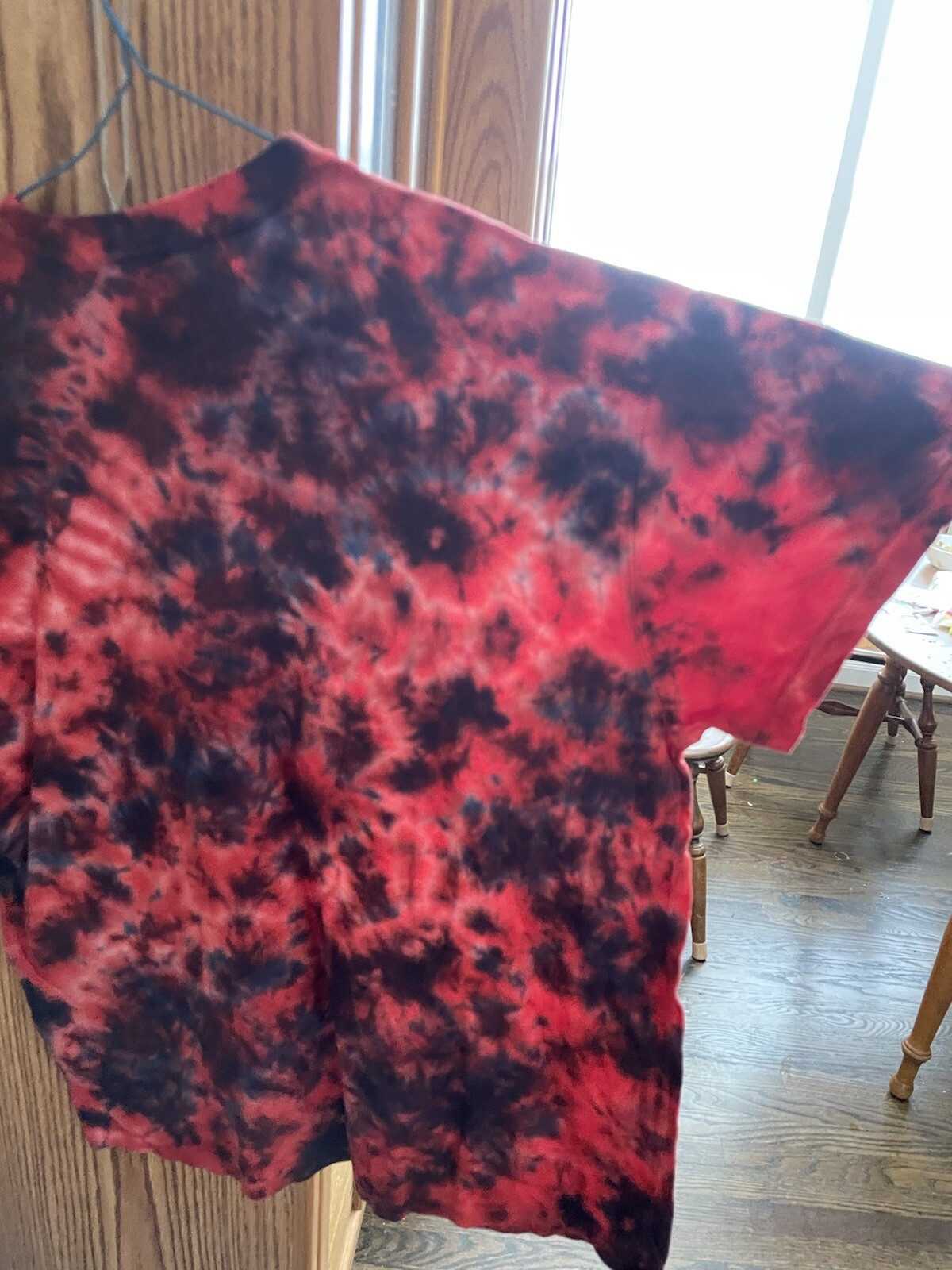 T-Shirt Short Sleeve Tie-Dye Great Smoky Mountains Tennessee Bear Red XL