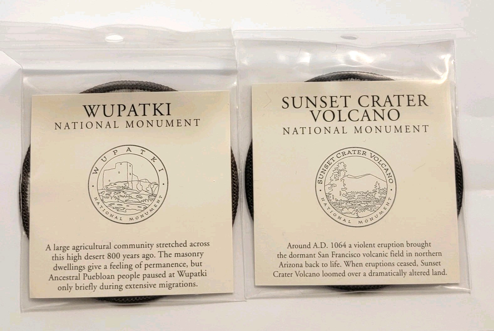 Arizona National Monument Patches Wupatki Sunset Crater Volcano Travel Lot 2 New