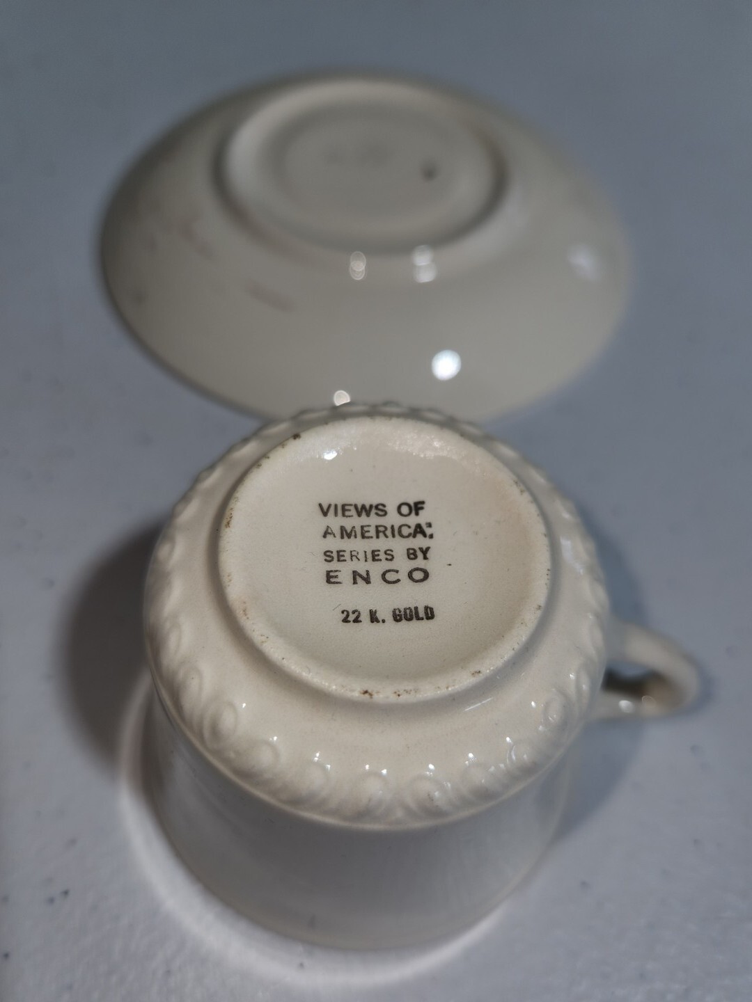 ENCO Views of America Series Yellowstone Nat’l Park Demitasse Cup 22K Gold Trim