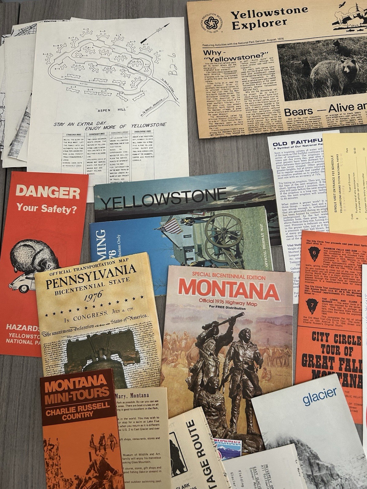 Vintage US National Parks Yellowstone Grand Teton Glacier WY MT Etc Ephemera Lot