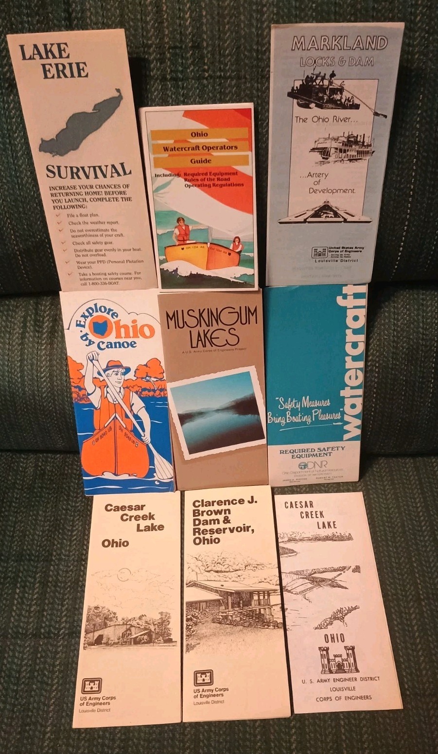 1980s Vintage OHIO LAKE Boating Maps Guides & Brochures