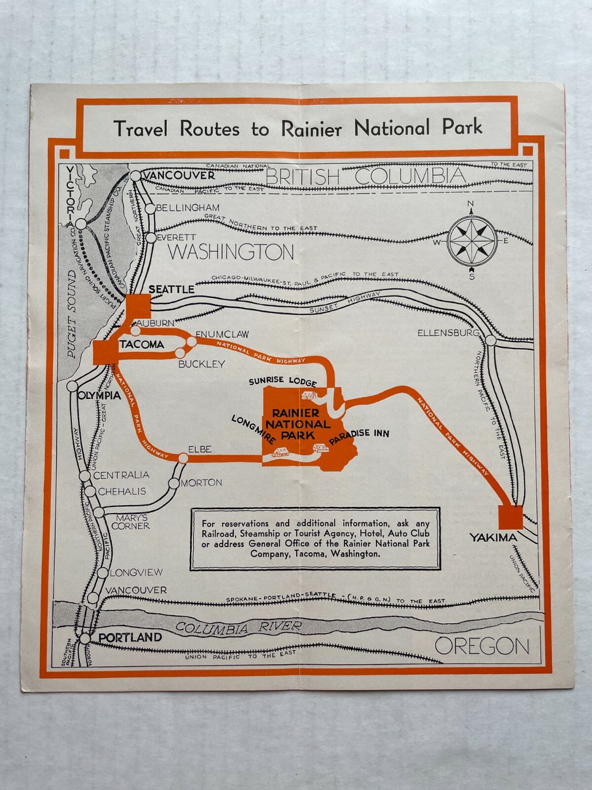 1933 Travel Brochure for Rainier National Park in Washington Great Old Pics