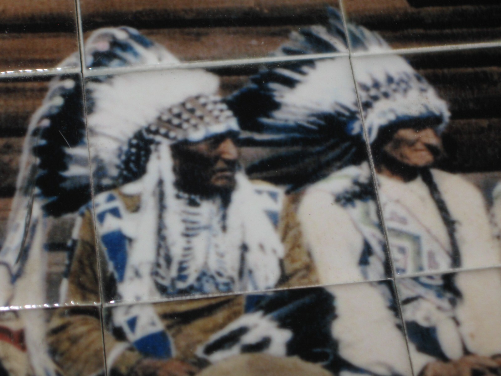 Glacier National Park- Mosaic Vintage Picture Tiles- Native American Indians