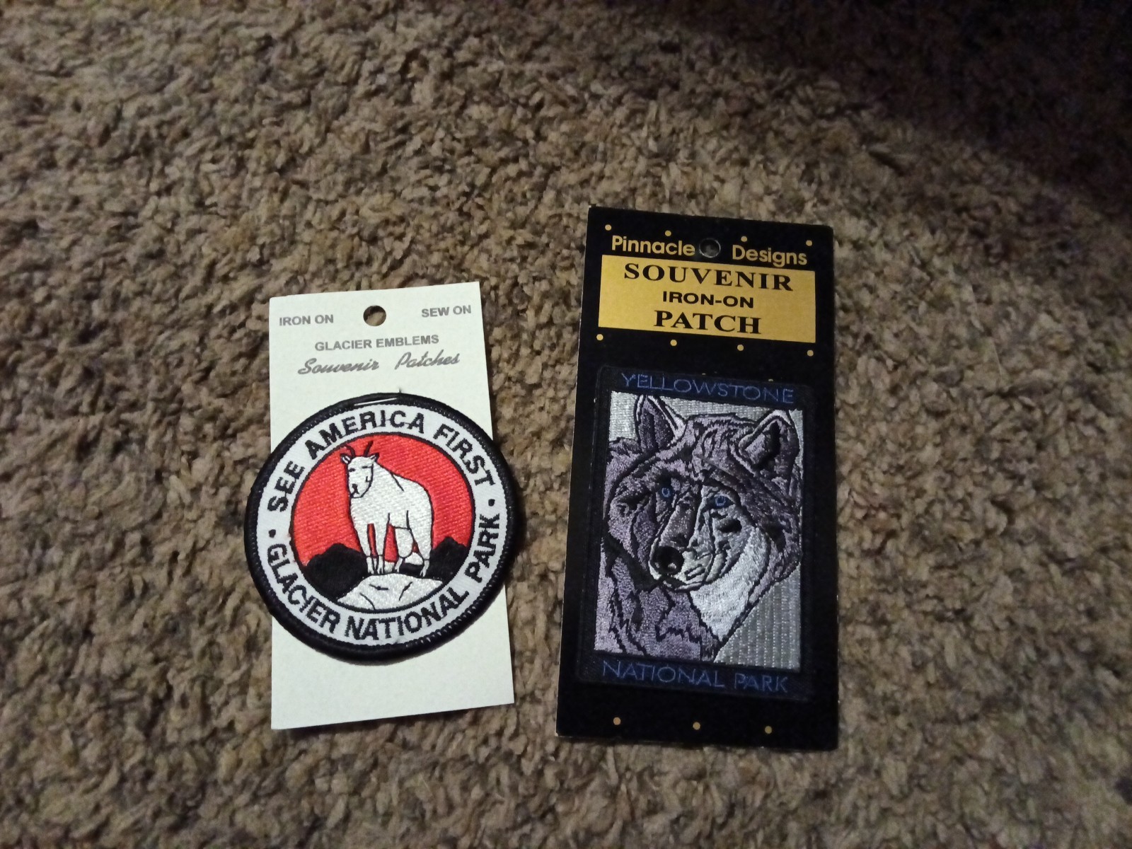Glacier & Yellowstone National Park Souvenir Patch Lot Wolf Mountain Goat