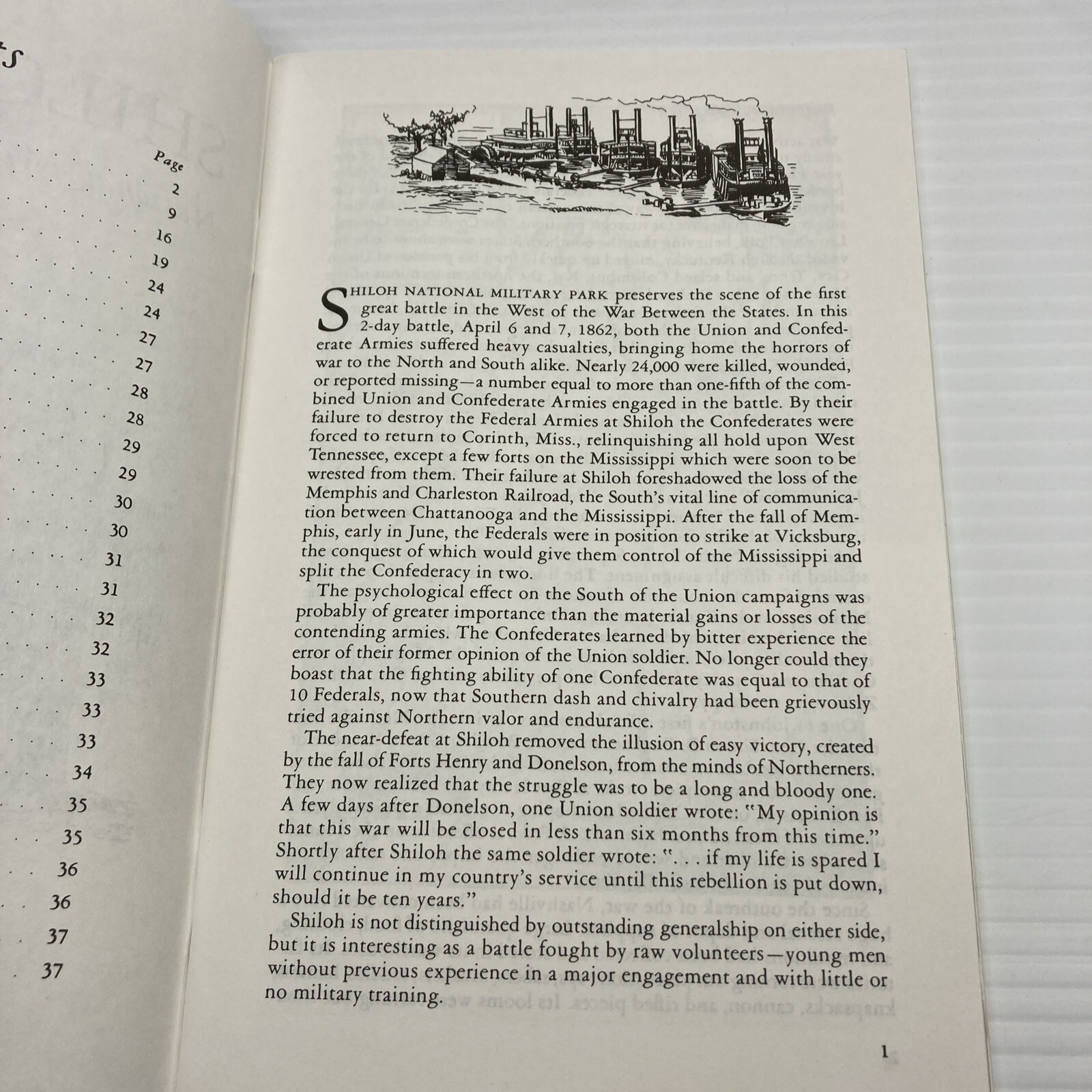 Shiloh National Military Park Tennessee Albert Dillahunty Booklet Vintage Travel