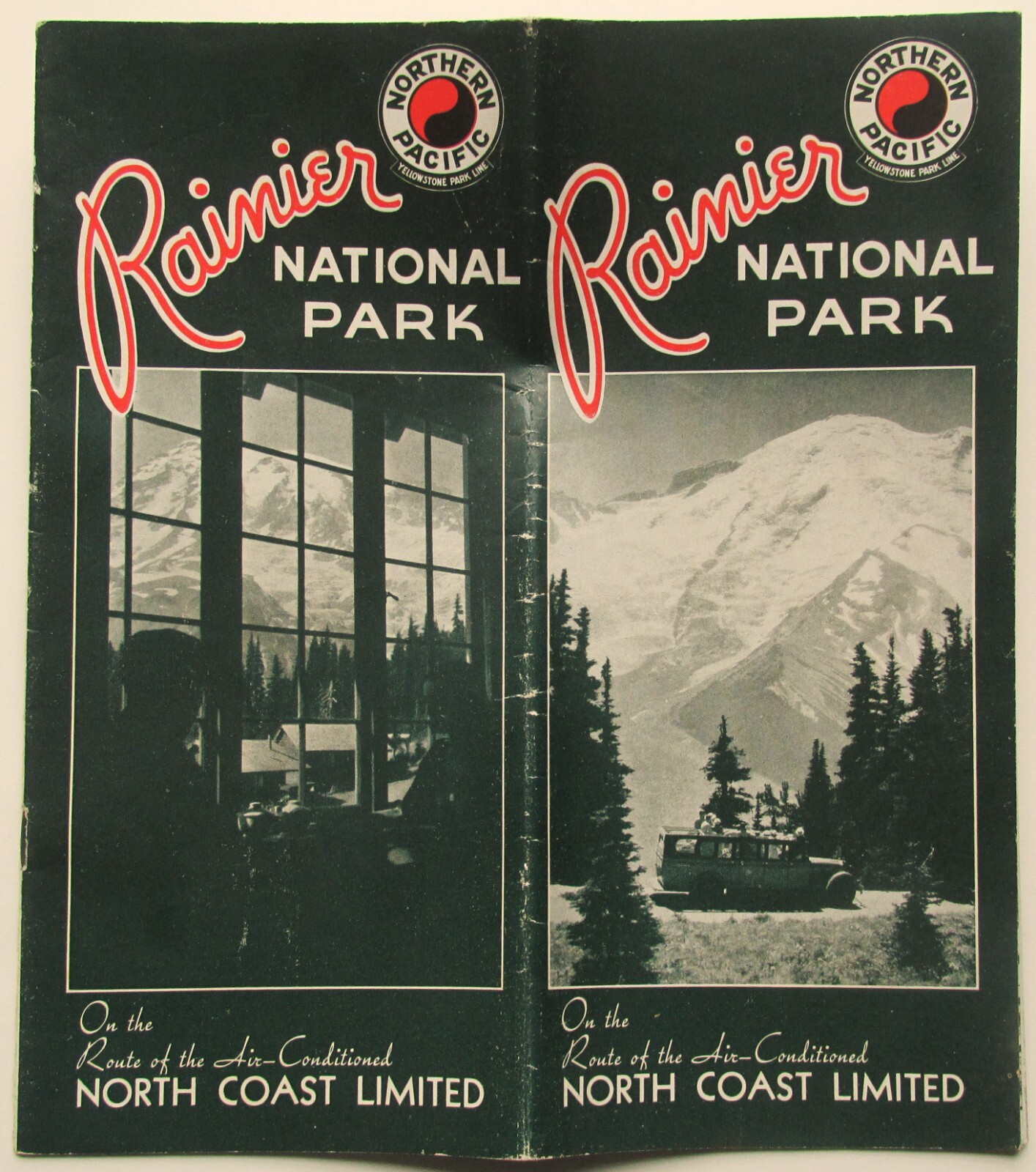 ORIGINAL 1937 Northern Pacific Railway Railroad Rainier National Park Brochure