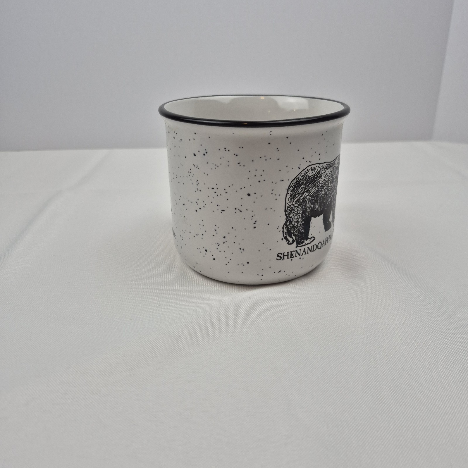 Shenandoah National Park Mug Bear Speckled Ceramic Coffee Cup Black White
