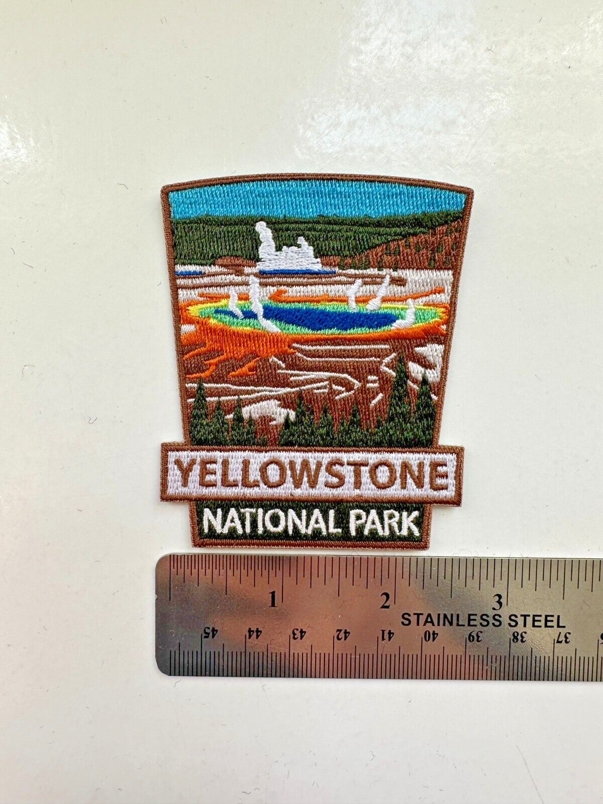 Yellowstone National Park Iron On Patch Geyser 2.5″x3″ Embroidered Colorful NEW