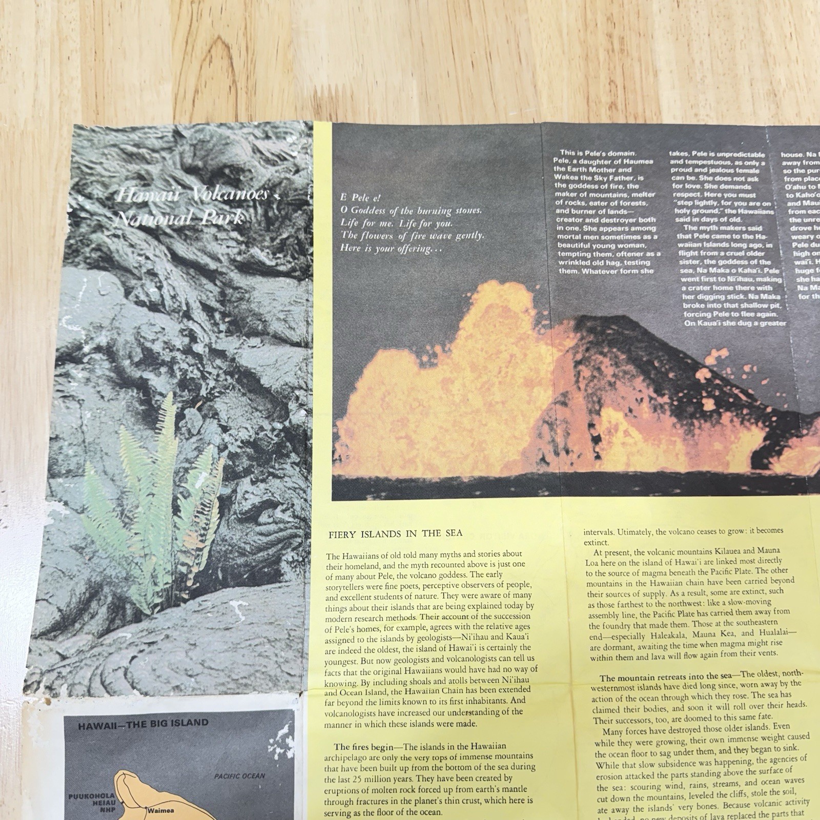 Hawaii Volcanoes National Park Vintage 1989 Brochure History & Visitor Map