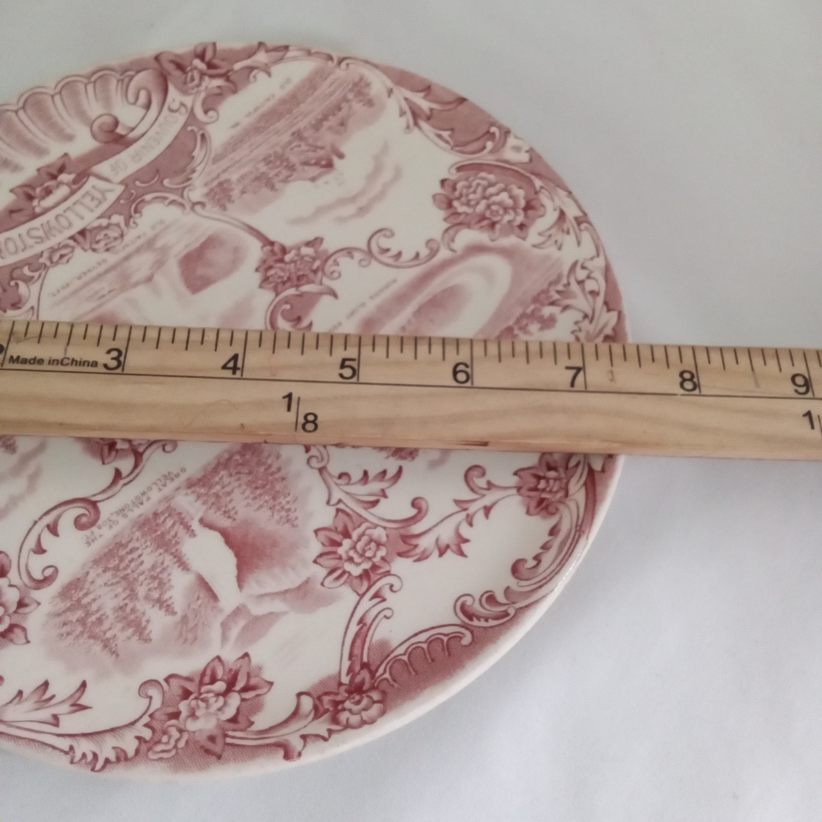Adams Old English Staffordshire Ware Yellowstone Park Pink Transferware Plate