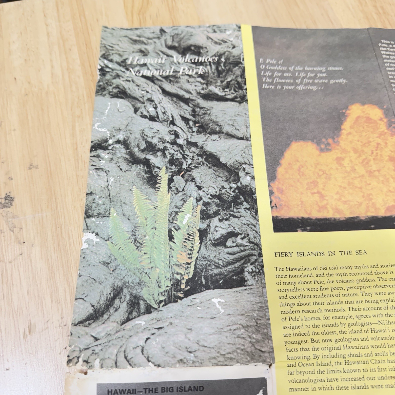 Hawaii Volcanoes National Park Vintage 1989 Brochure History & Visitor Map