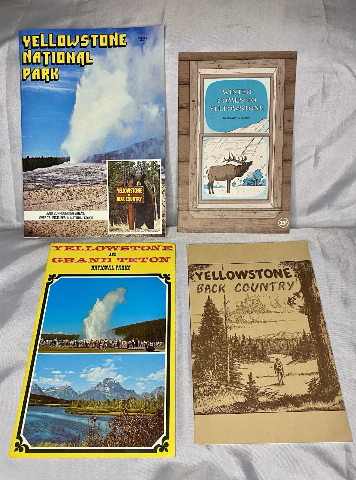 🏕️ Vintage Travel Book Lot of 4 1970s Yellowstone National Park Guides