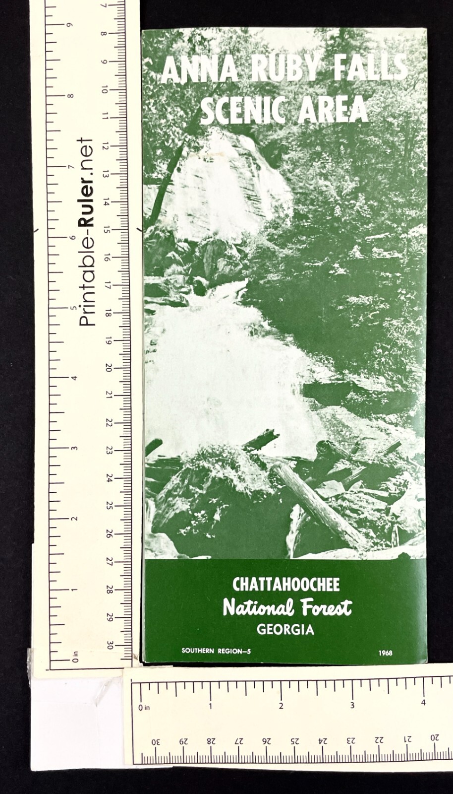 1968 Anna Ruby Falls Scenic Area Chattahoochee Forest GA Vintage Travel Brochure