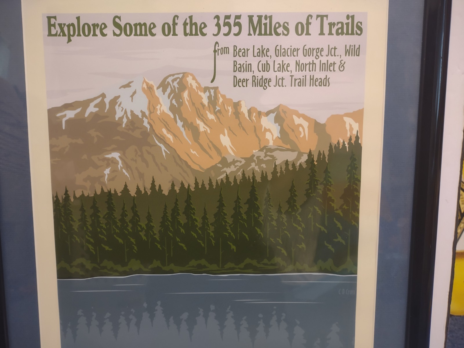 Rocky Mountain National Park Bear Lake Glacier Gorge Framed Poster – Retro D7