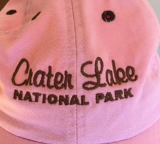 Crater Lake National Park Oregon Baseball Cap Pink/Brown Adjustable