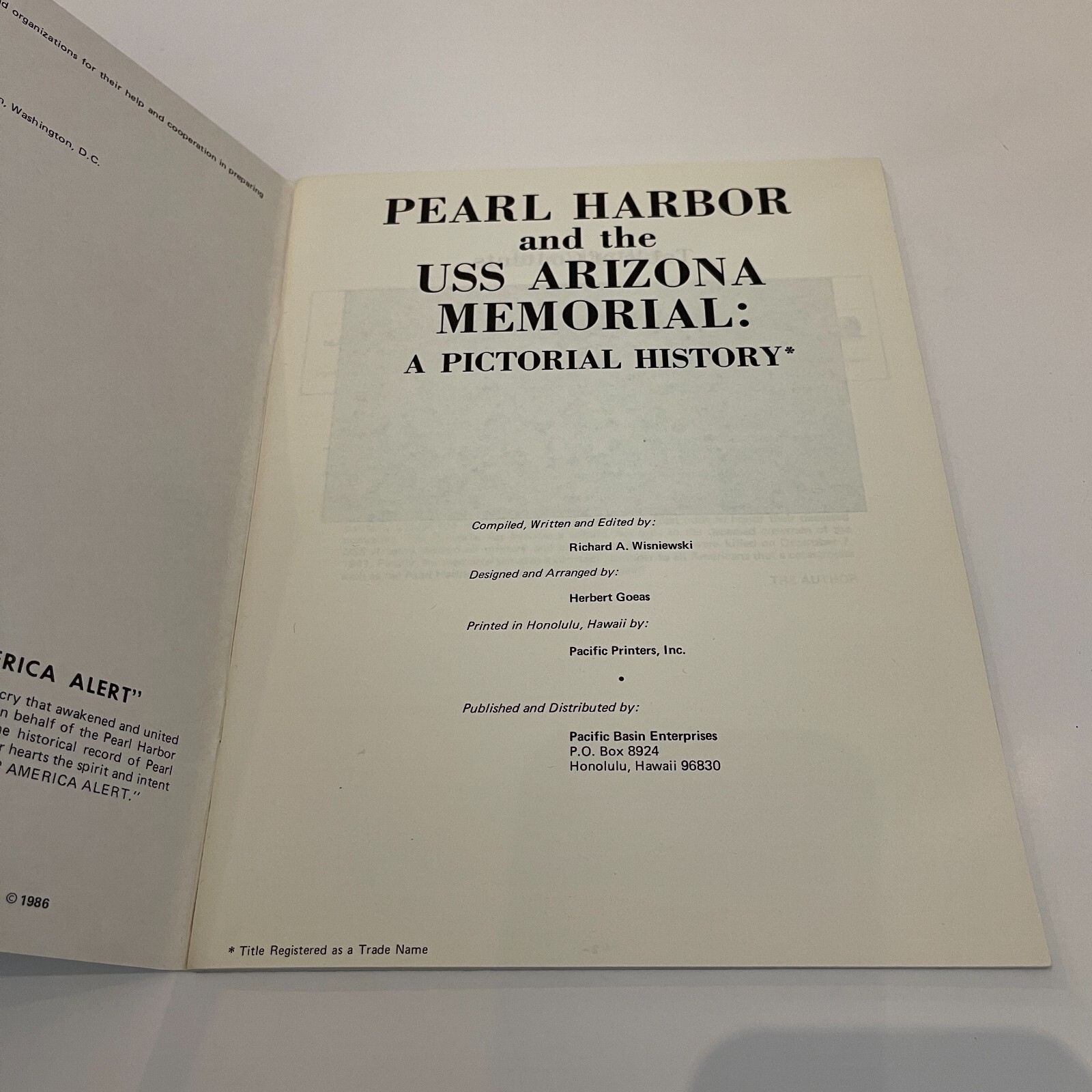 Pearl Harbor and the Arizona Memorial a Pictorial History Book 1977-1978