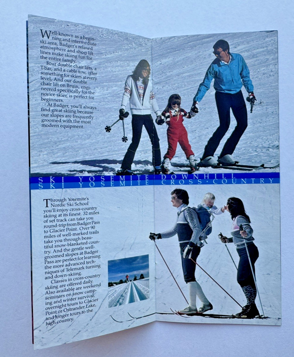 Yosemite 1984 Ski Badger Pass Winter Sports 14-page booklet great photos