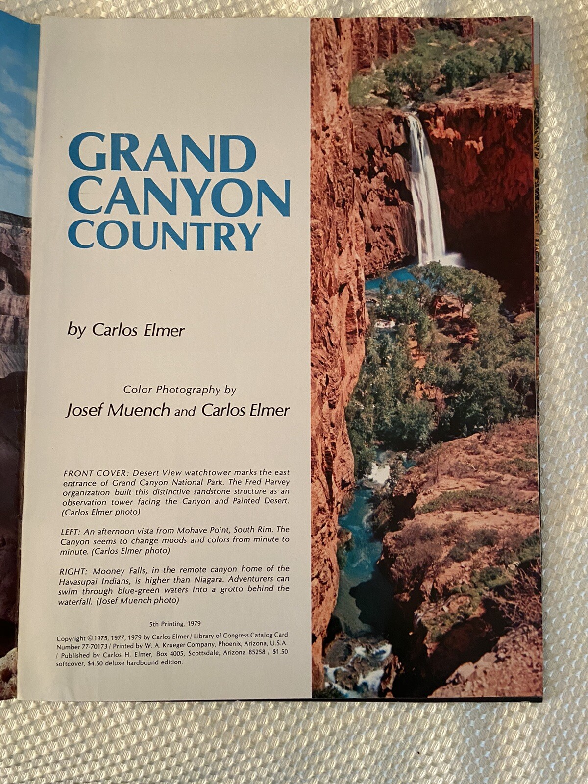 Grand Canyon Country by Carlos Elmer 1979 Scenic Photography Brochure soft cover