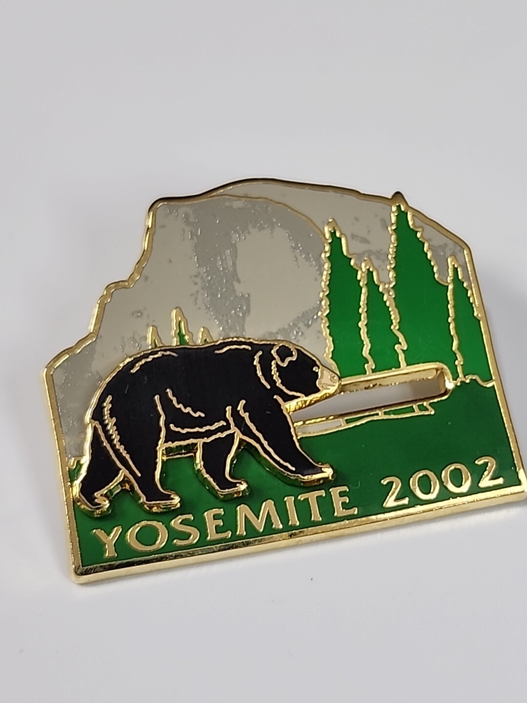 Yosemite 2002 Travel Souvenir Lapel Pin National Park California Bear on Slider