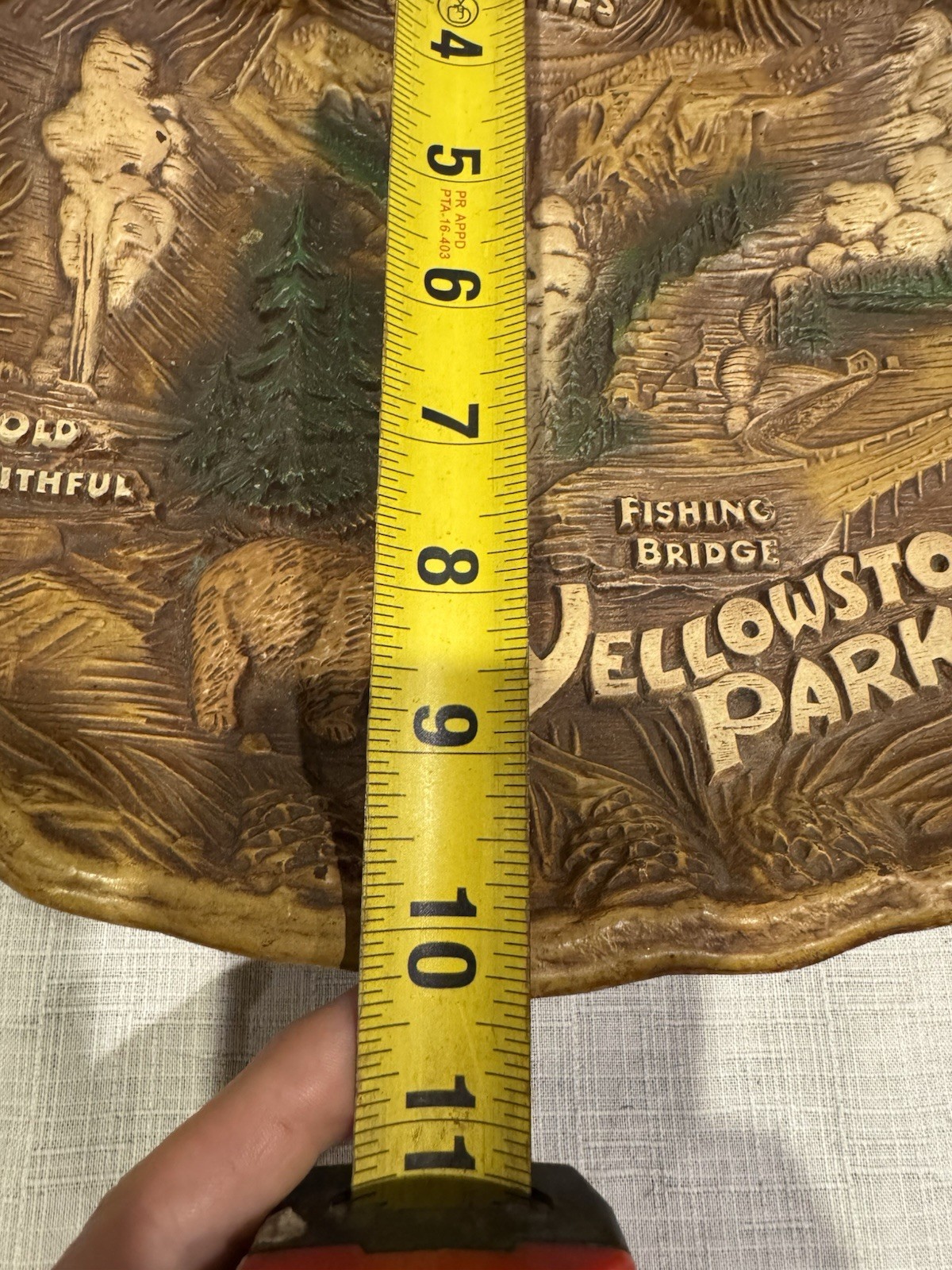 Vintage Souvenir Tray Bowl Wall Hanging Yellowstone National Park by Taco 11-3/4