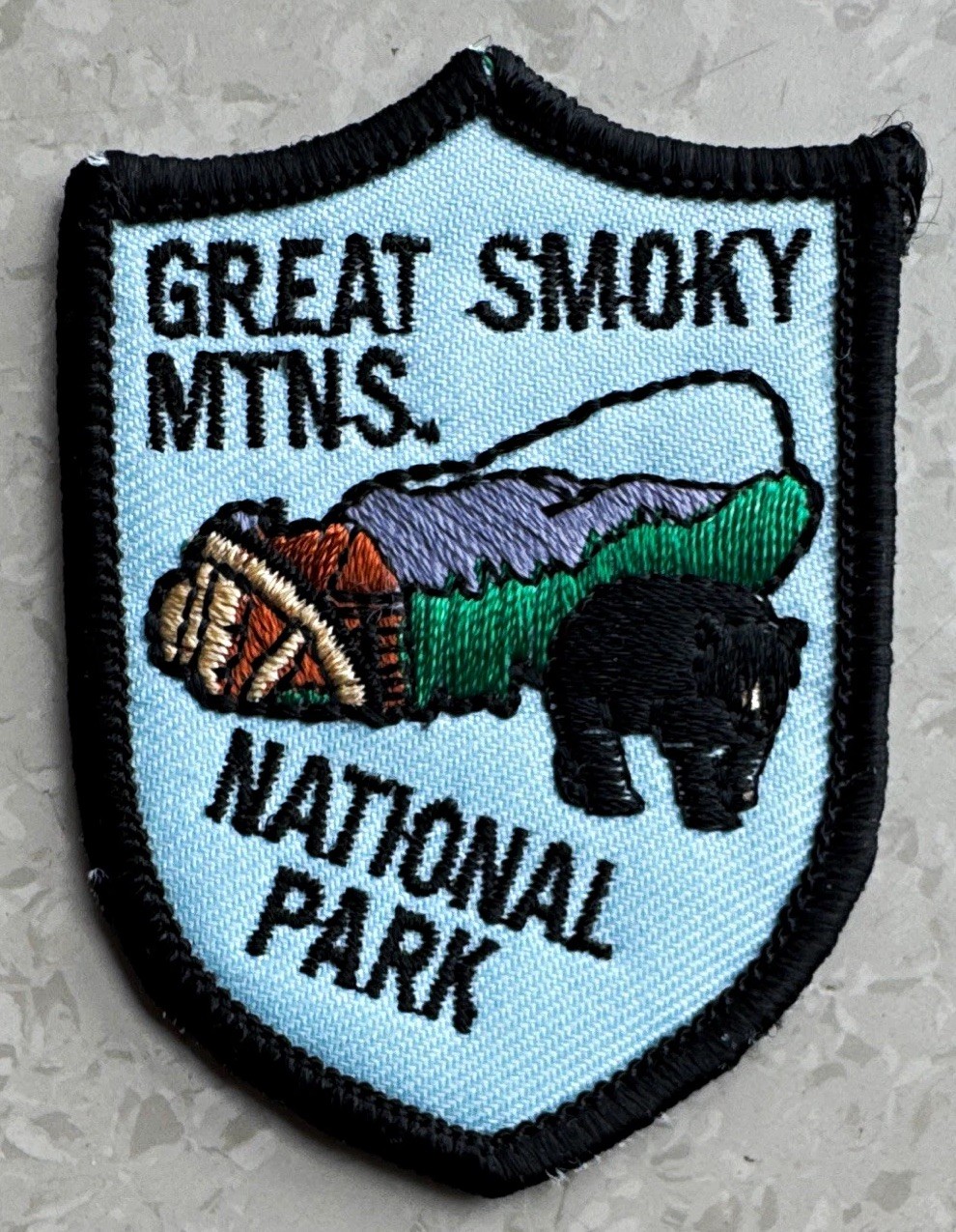Vintage Great Smoky Mountains National Park Patch – Black Bear Cabin Embroidered