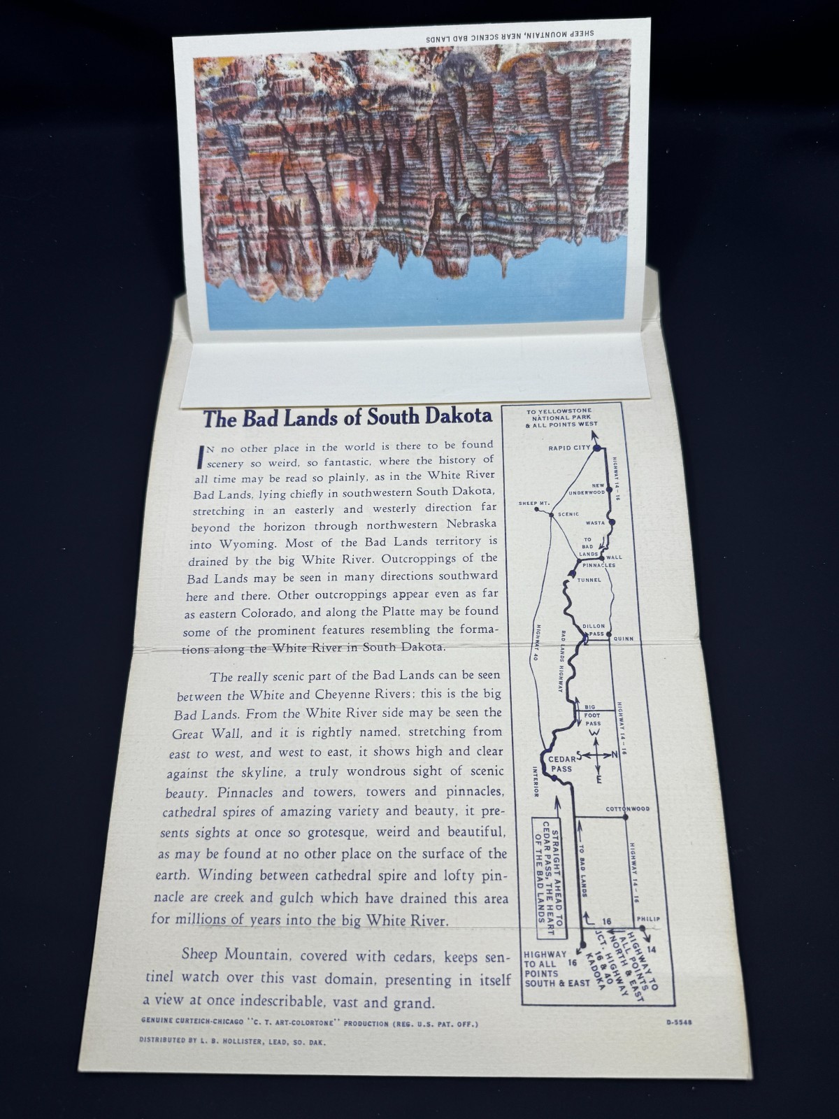 Vintage Souvenir Folder of Bad Lands National Park North Dakota South Dakota