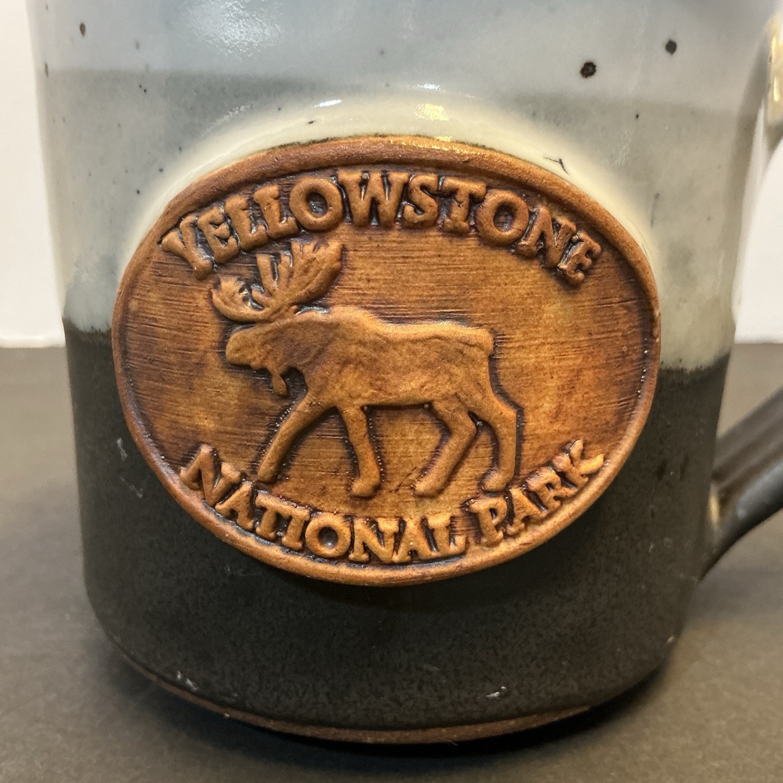 Yellowstone National Park Medallion Moose Mug Handmade Mountain Art Pottery
