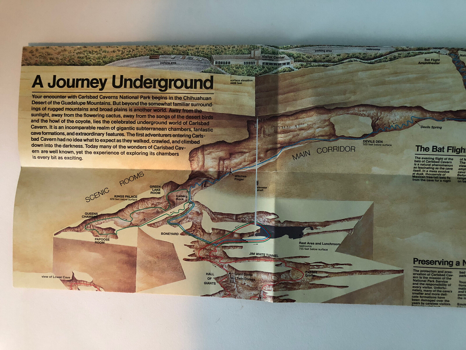 Carlsbad Caverns National Park Official Map And Guide 1996 Edition