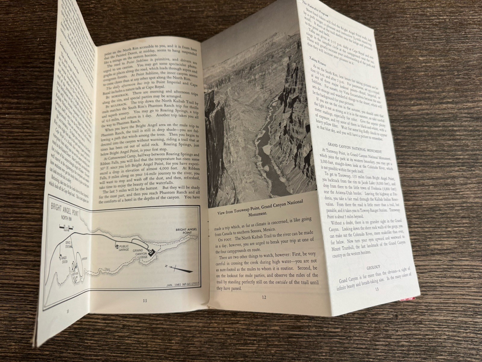 Vintage 1961 Grand Canyon National Park Brochure Pamphlet Mission 66 Arizona