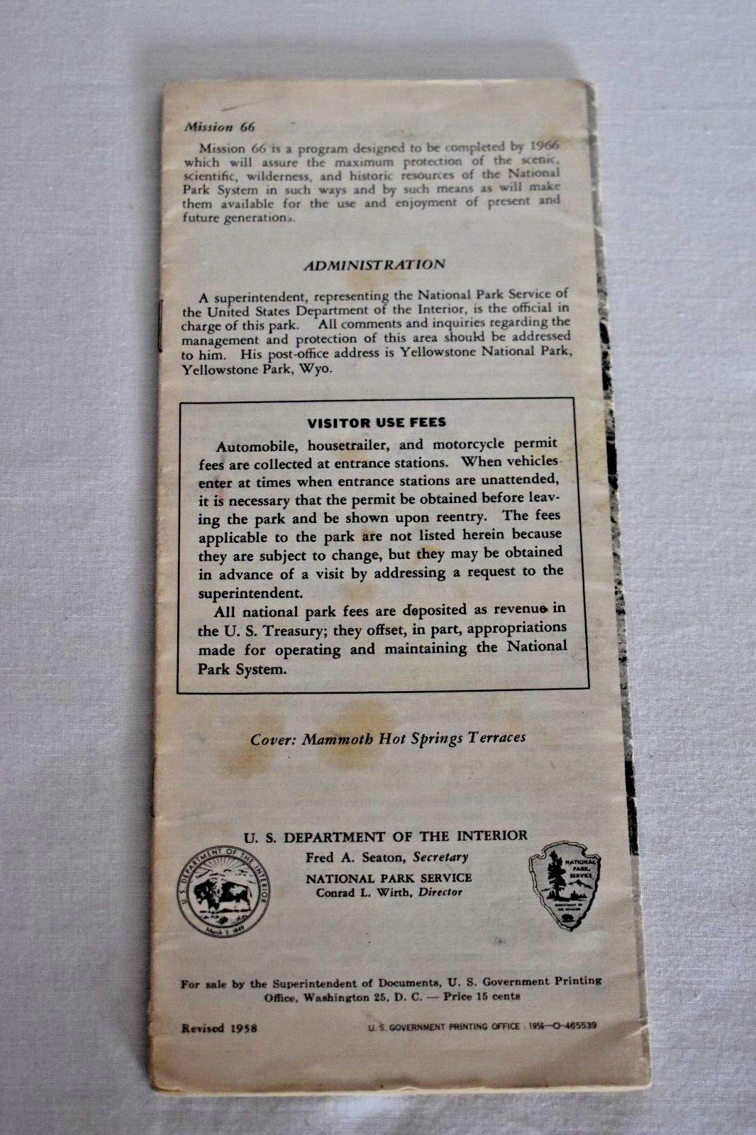 Lot of 2 YELLOWSTONE NATIONAL PARK REGION SOUVENIR MAP & GUIDE 1958 & 1962/63