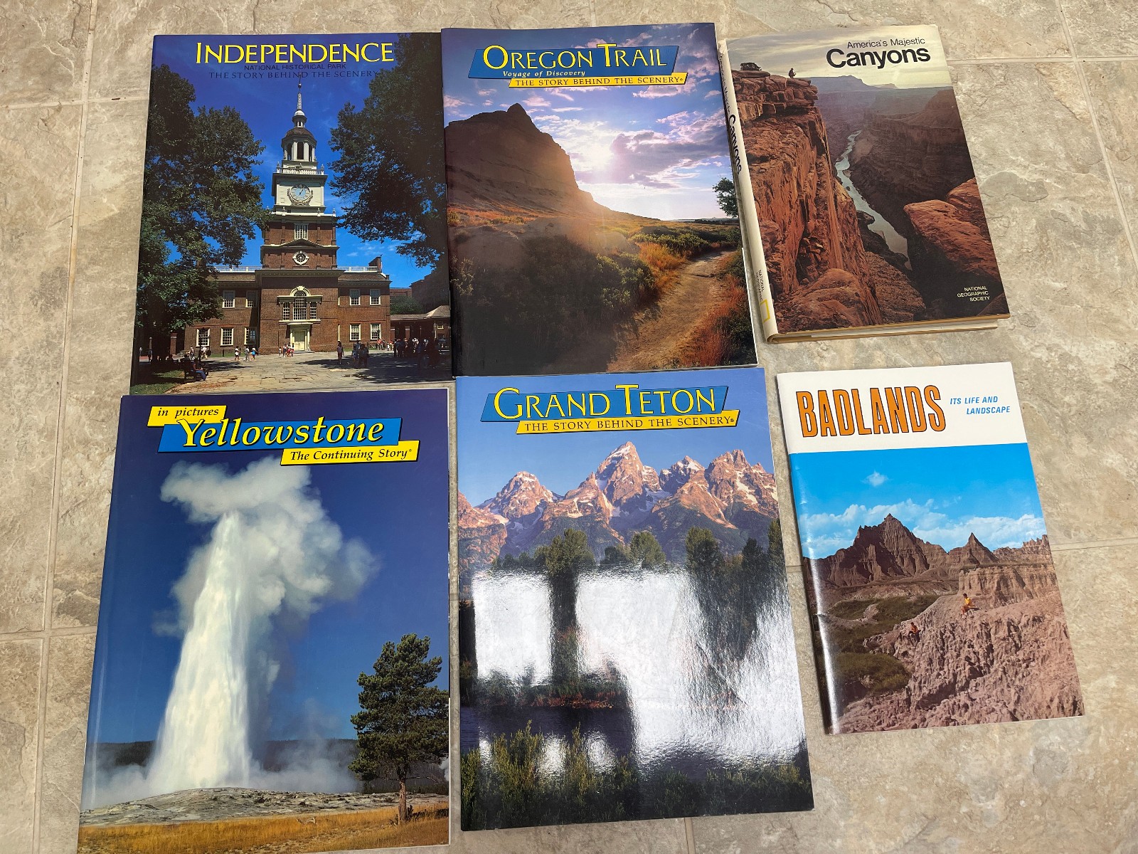 6 Vintage National Parks Books Canyons Oregon Trail Badlands Yellowstone Tetons
