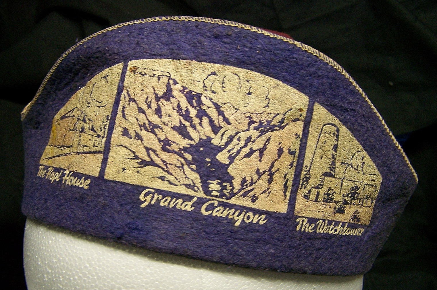 GRAND CANYON NATIONAL PARK~SOUVENIR ADVERTISING FELT CAP/HAT