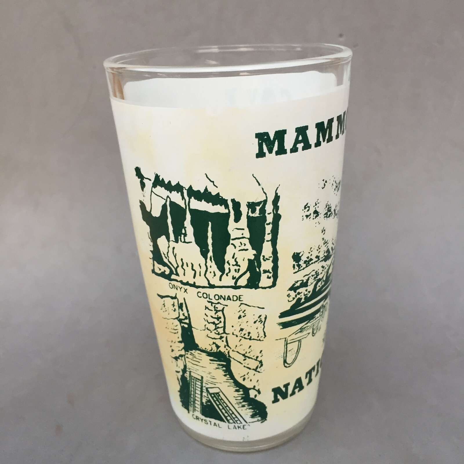 Mammoth Cave National Park Kentucky Souvenir Drink Glass Tumbler Vintage Frosted