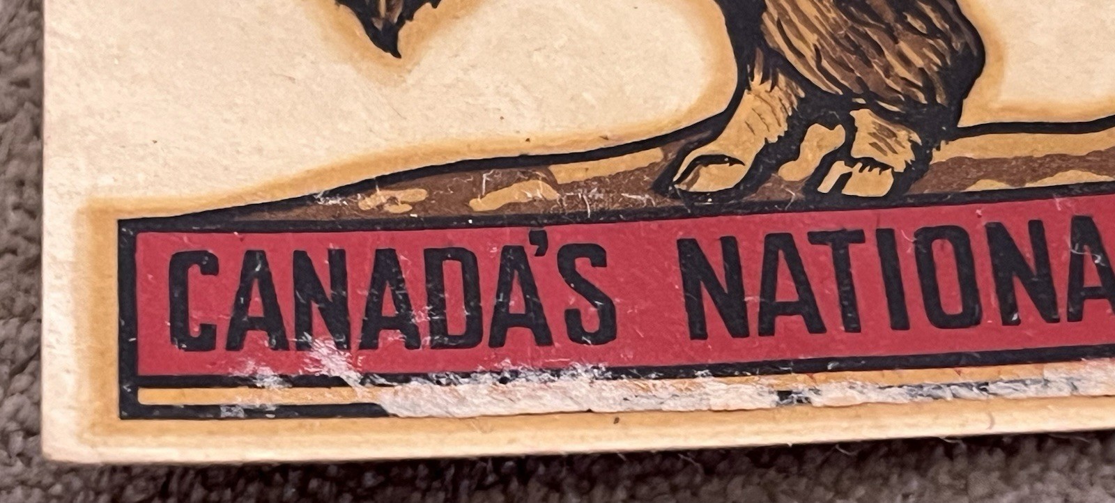 1948 Canada’s National Parks Bison Buffalo Car Window Decal Original Transfer