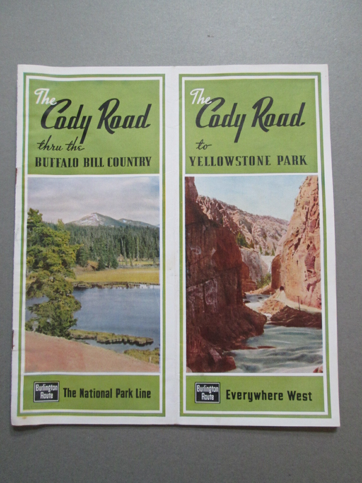 1935 Burlington Route Railroad Brochure CODY ROAD TO YELLOWSTONE Buffalo Bill