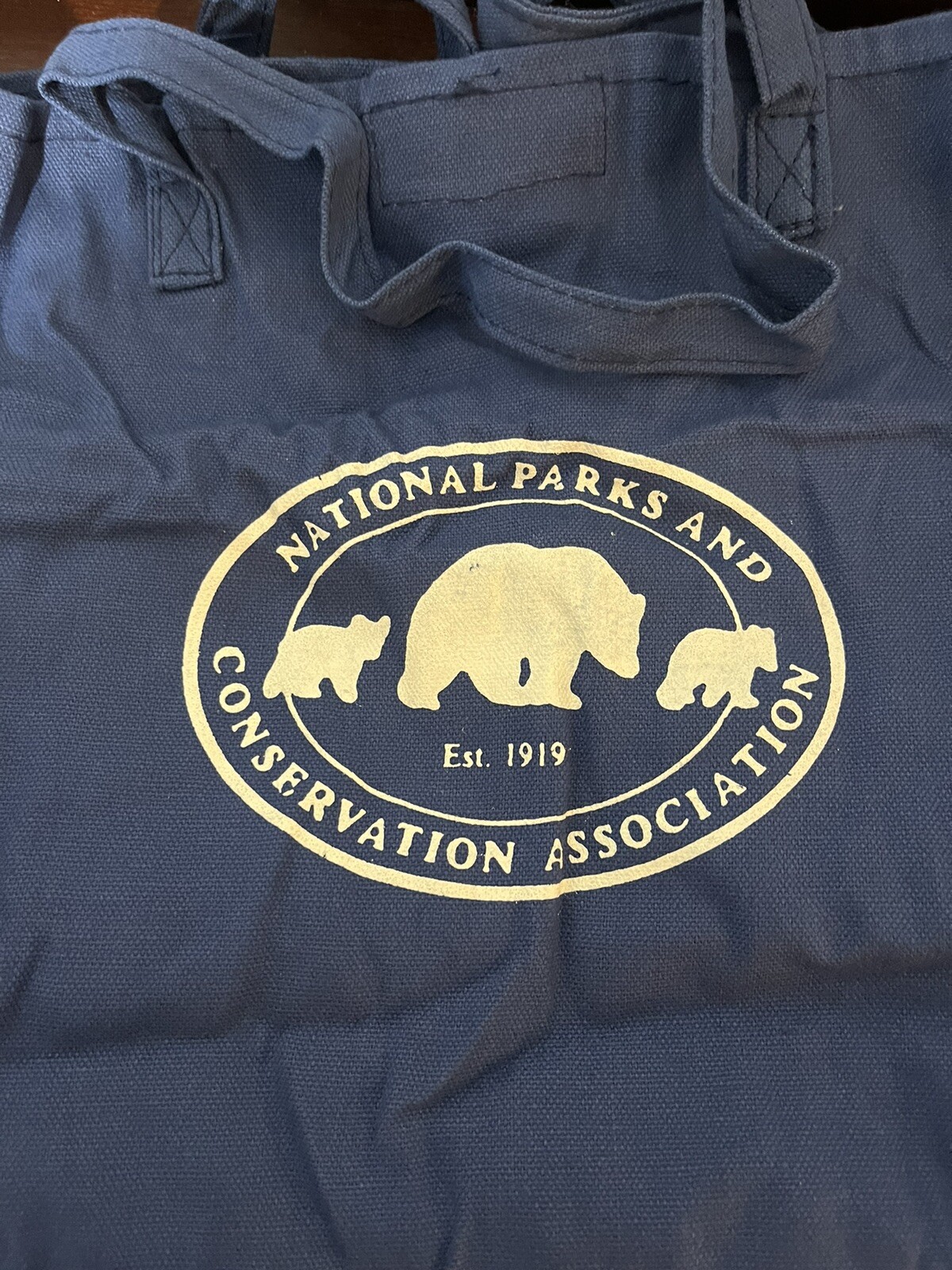 National Parks And Conservation Association Zip Up Tote bag Pouch Navy Canvas