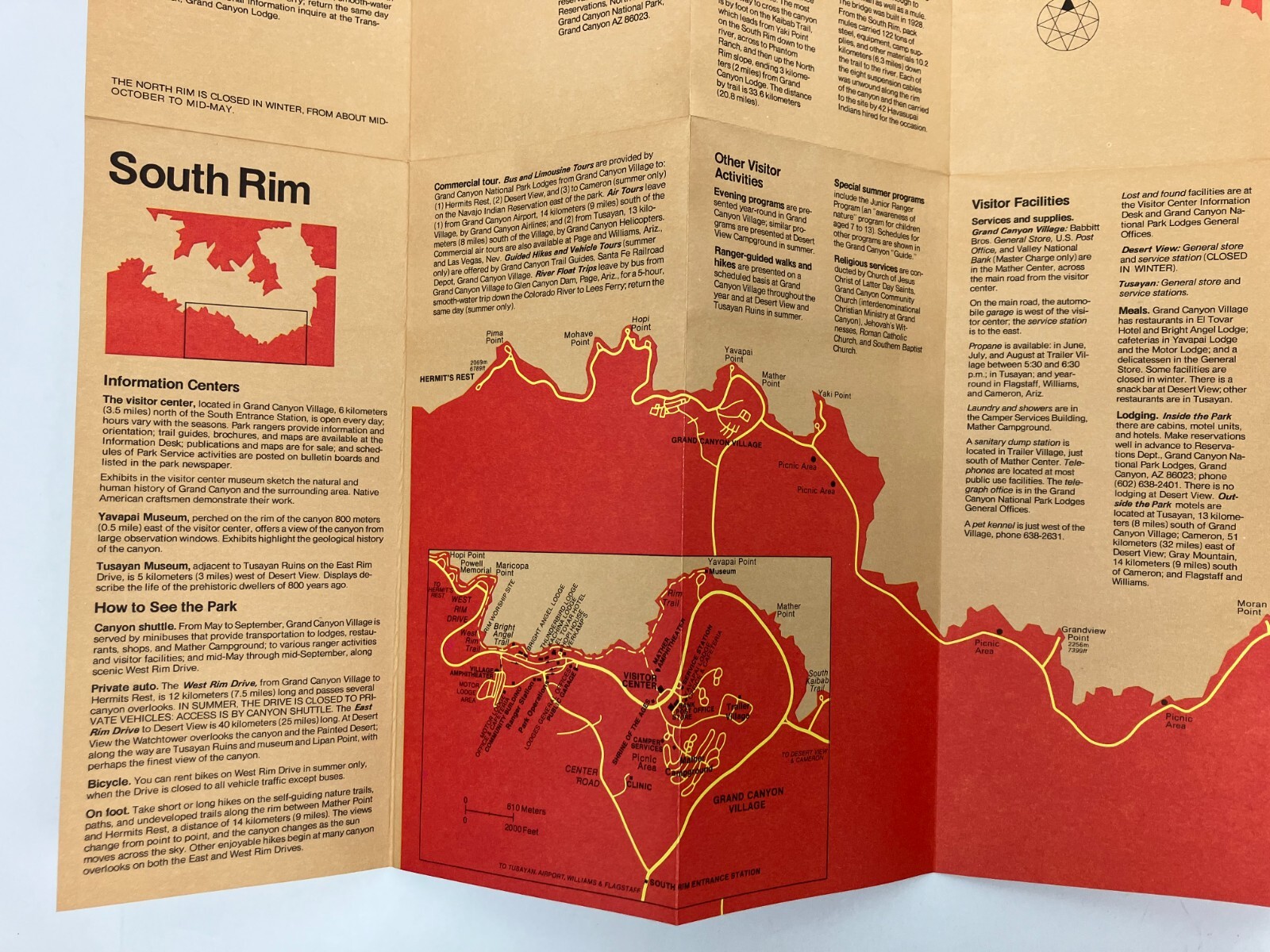 Grand Canyon National Park Travel Booklet (1953) and Guide Map (1979) Vintage