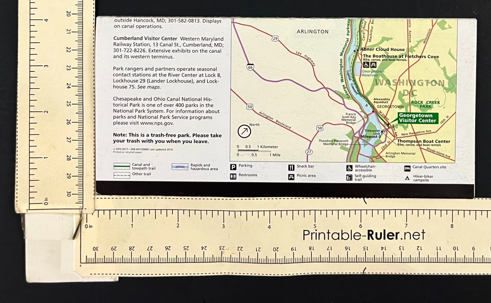 2017 Chesapeake Ohio Canal MD WV National Historic Park NPS Guide Brochure Map