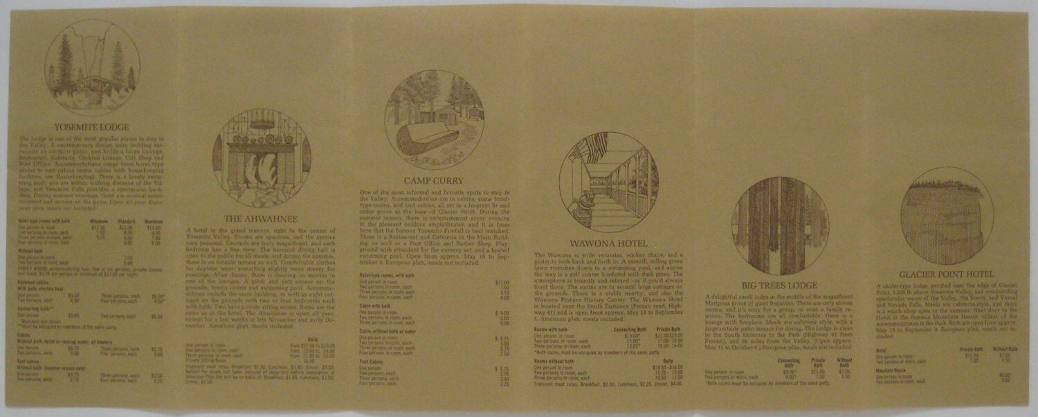 Official 1954 YOSEMITE NATIONAL PARK CENTENNIAL Road Map Booklet + Lodging Guide
