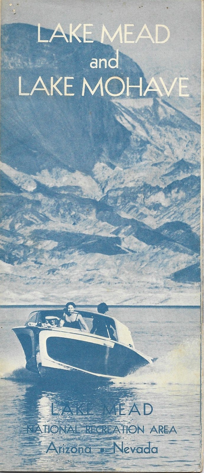 1961 Road Map LAKE MEAD MOHAVE National Recreation Area Arizona Nevada Route 66