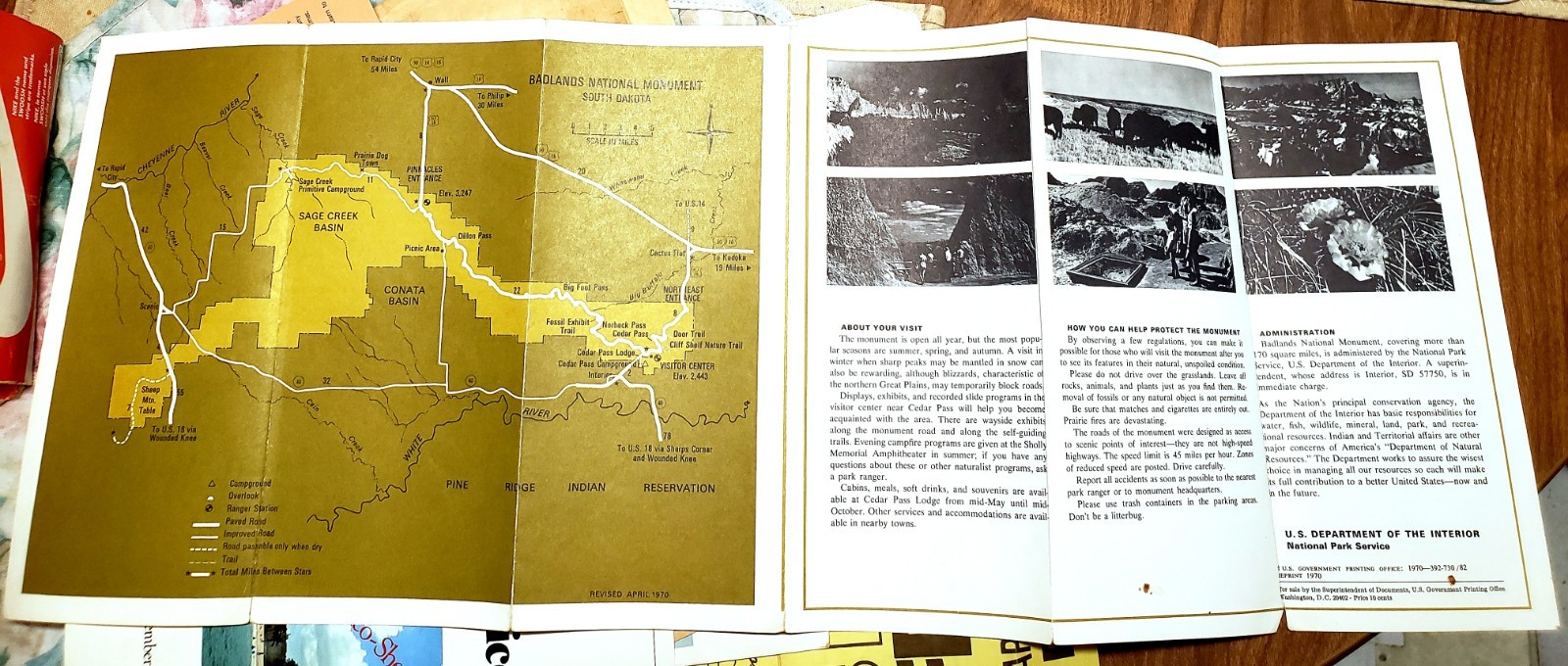 1970’s Parks Brochures & Maps Lot – Yosemite, Death Valley, Everglades, etc.