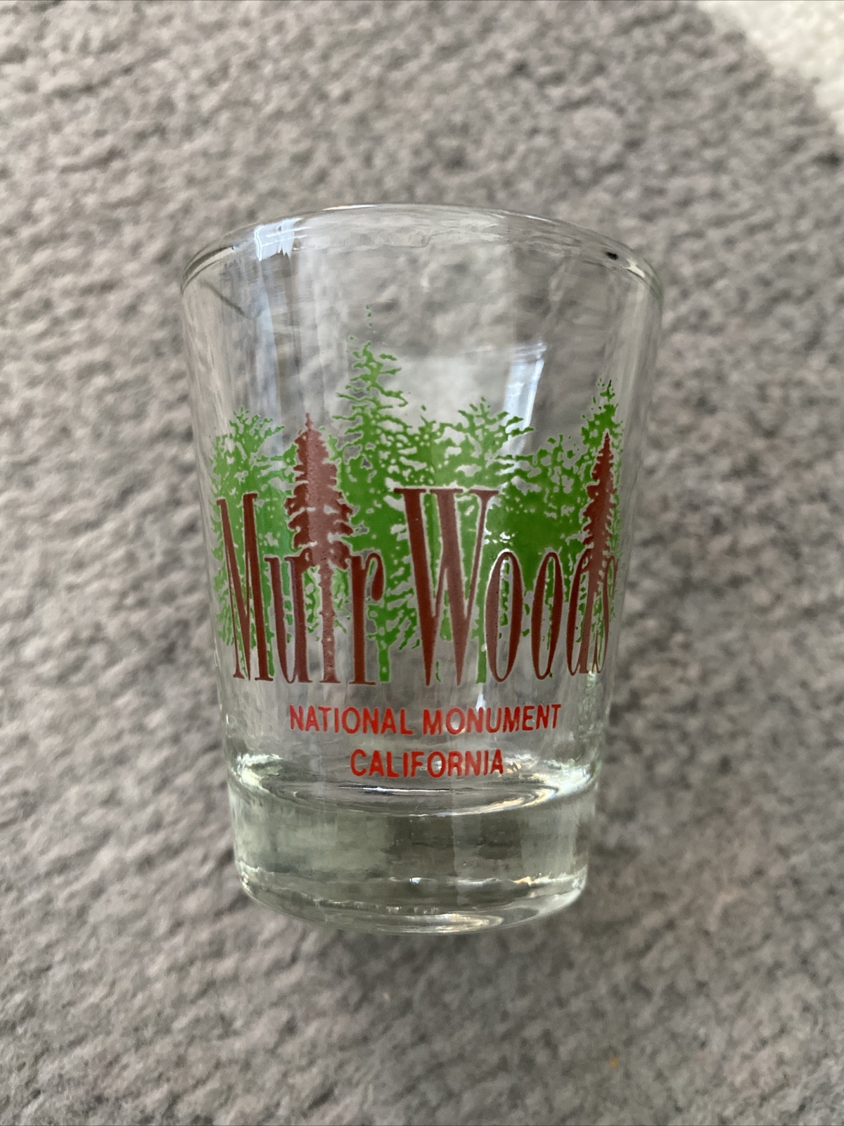 Vintage Muir Woods Shot Glass NPS National Monument California Souvenir Park