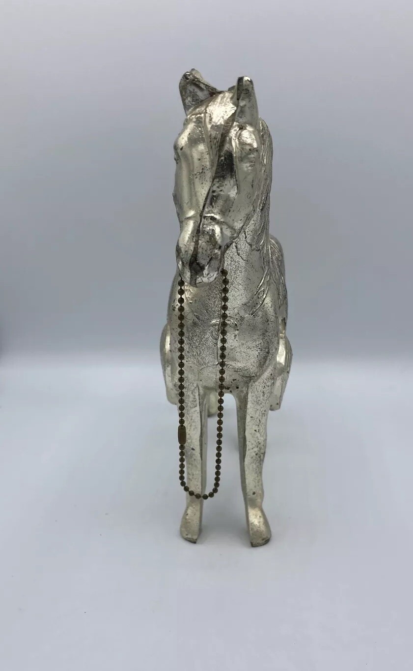 Silver Metal Horse- 11″ Length x 8.25″ Height