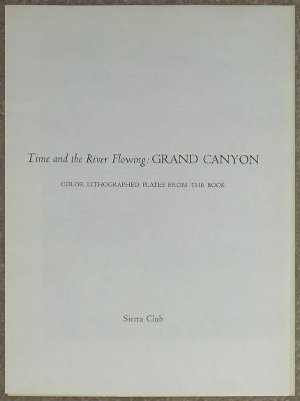 TIME and the RIVER FLOWING ~ LITHOGRAPHIC PRINTS OF THE GRAND CANYON Sierra Club