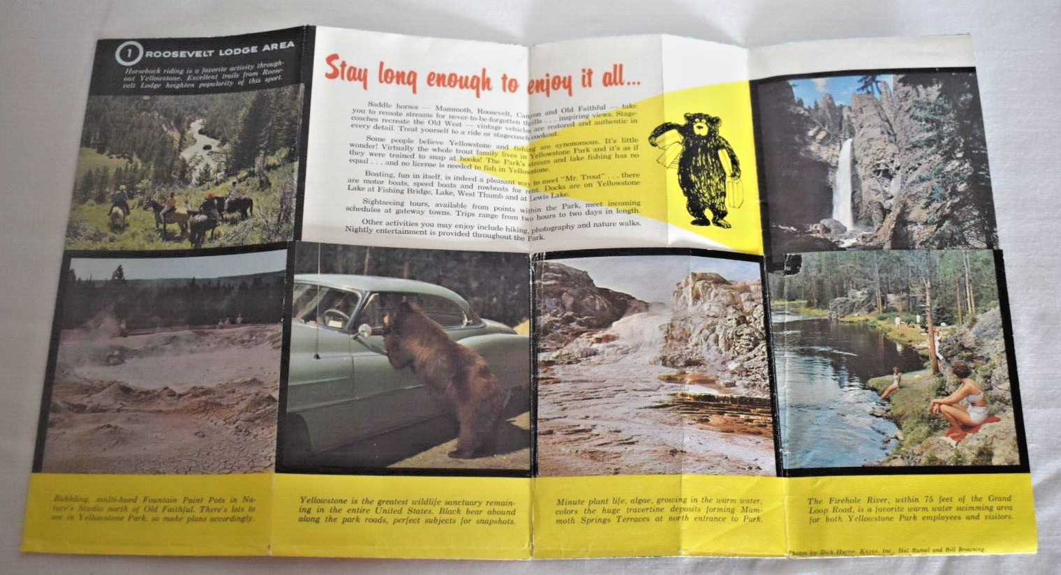 Lot of 2 YELLOWSTONE NATIONAL PARK REGION SOUVENIR MAP & GUIDE 1958 & 1962/63