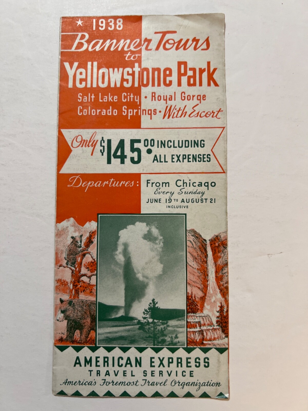 Banner Tours Yellowstone Park 1938 Brochure