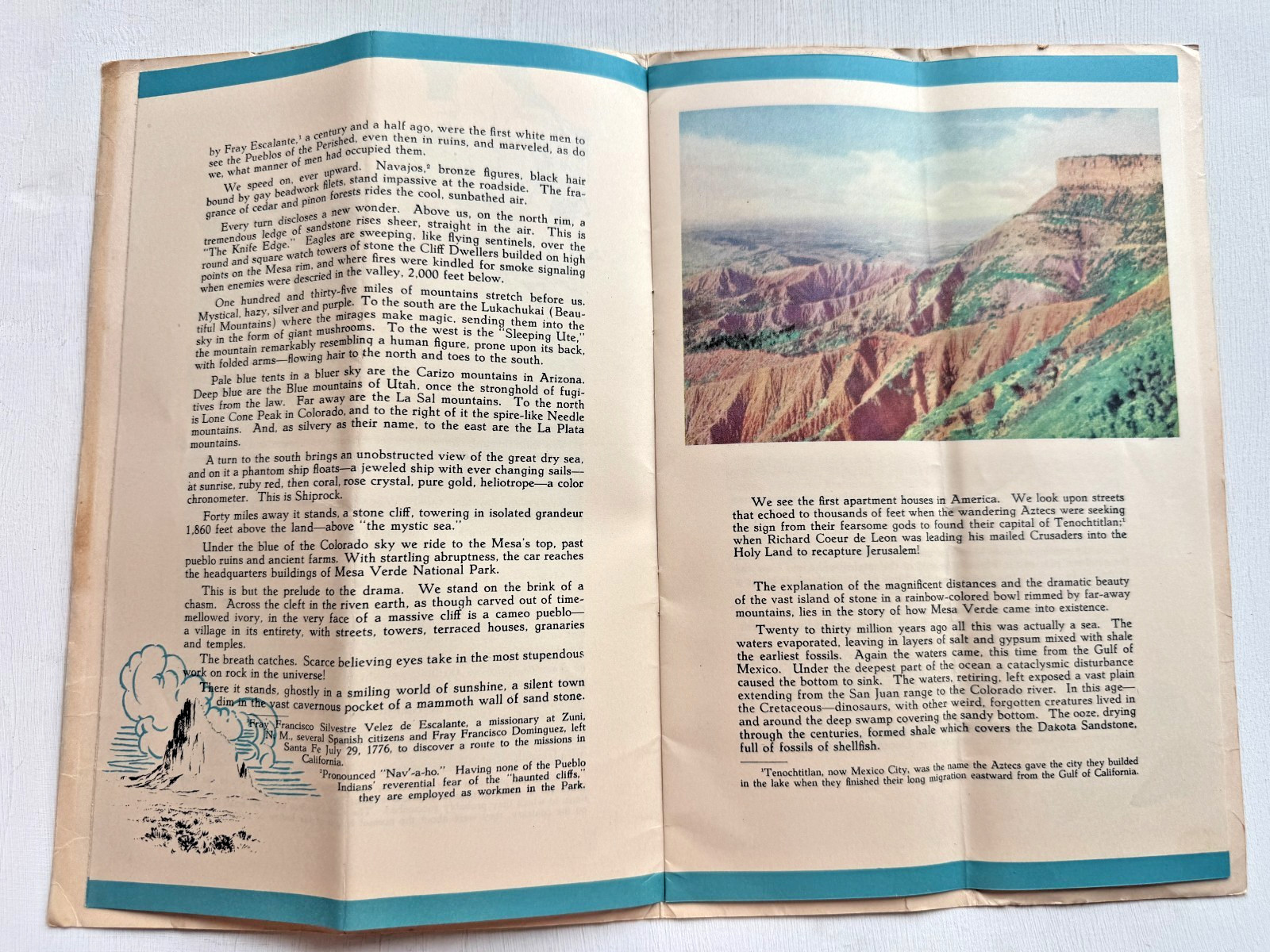 1930’s The Story of Mesa Verde National Park Brochure- Beautiful Cover Image!
