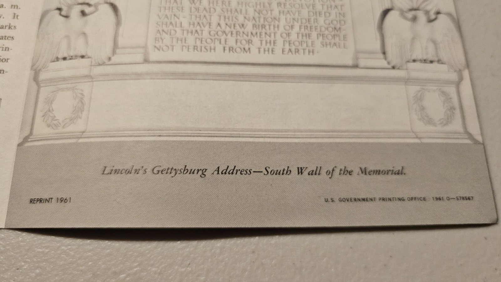 Official 1961 National Park Service LINCOLN MEMORIAL Pamphlet Washington D.C.