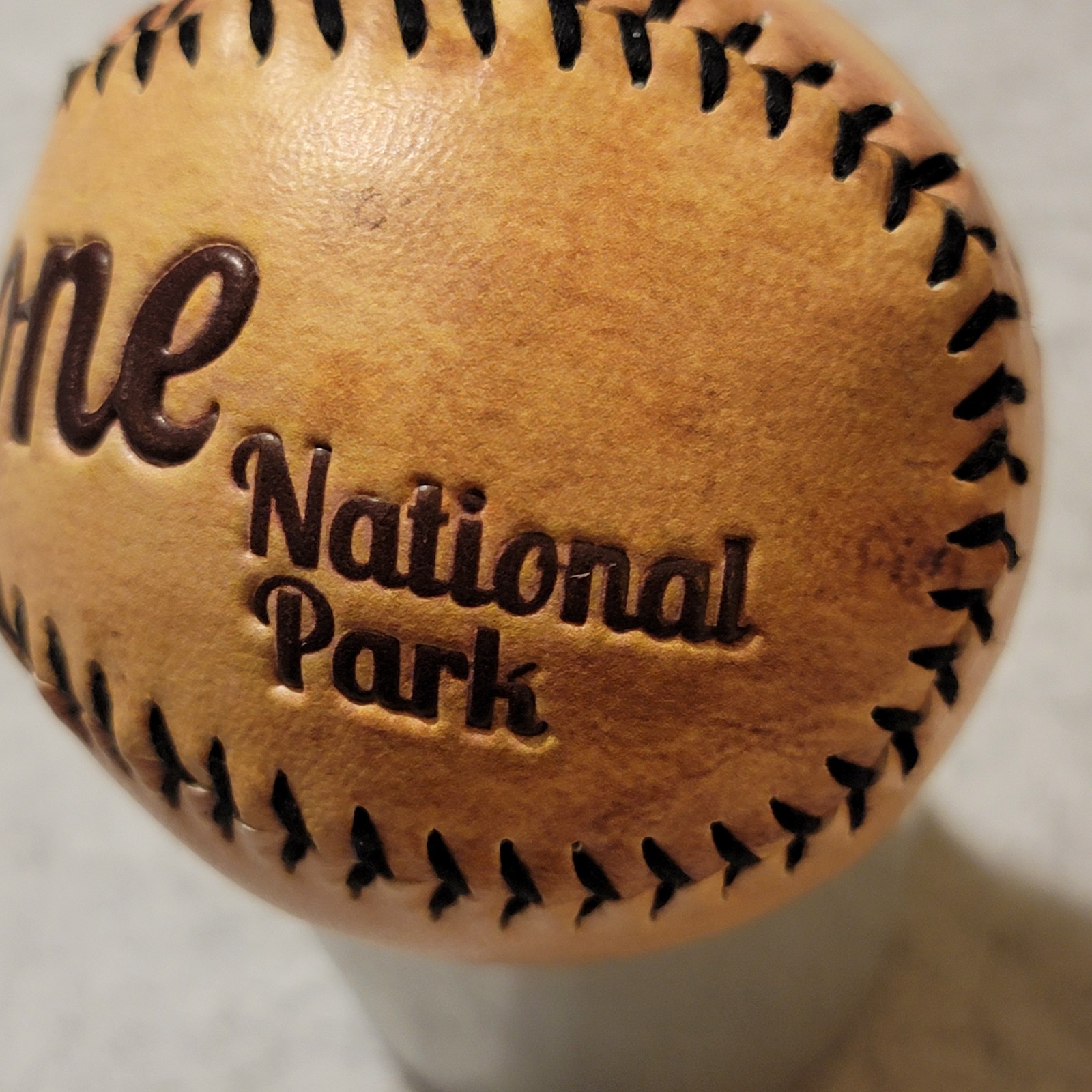 Theodore Roosevelt Yellowstone National Park Souvenir Baseball Engraved Leather