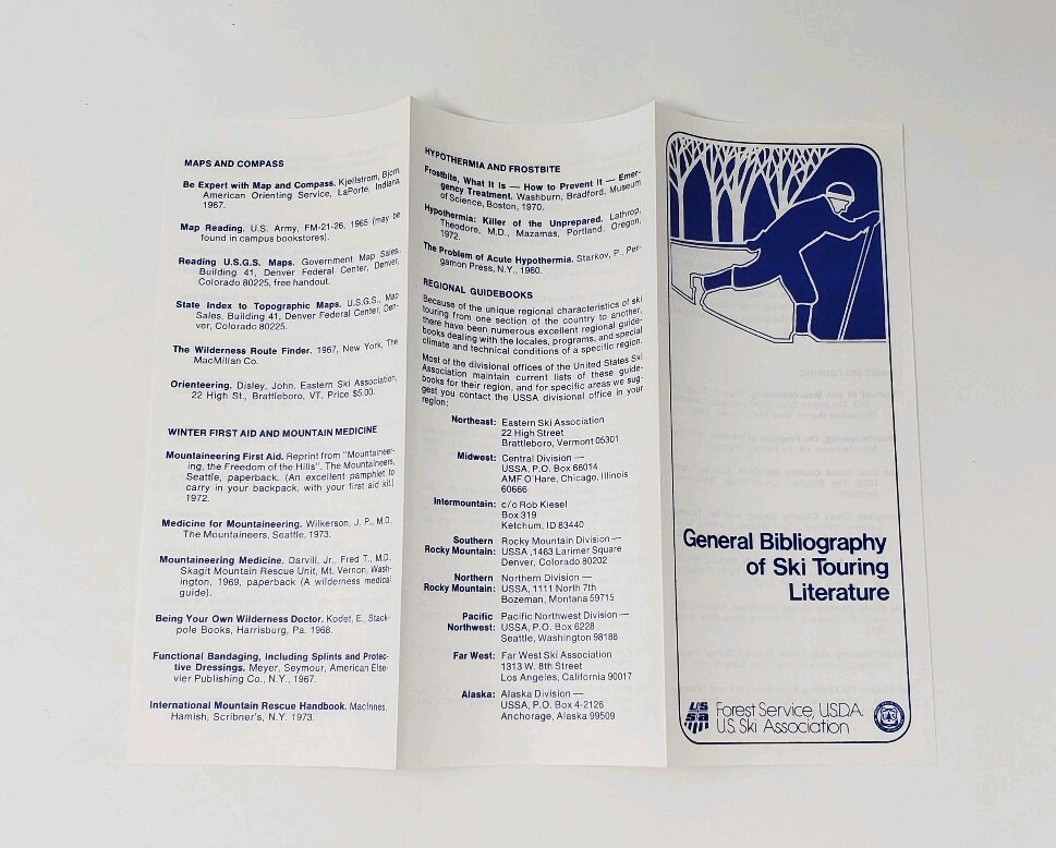 1974 US Forest Service – Winter Recreation Safety Guide Vintage Brochure